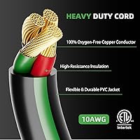 Vista 3 de Cable de extensión de RV de 30 amperios y 25 pies con mango de agarre, resistente calibre 10, 3 clavijas, cable STW de cobre puro para RV, NEMA