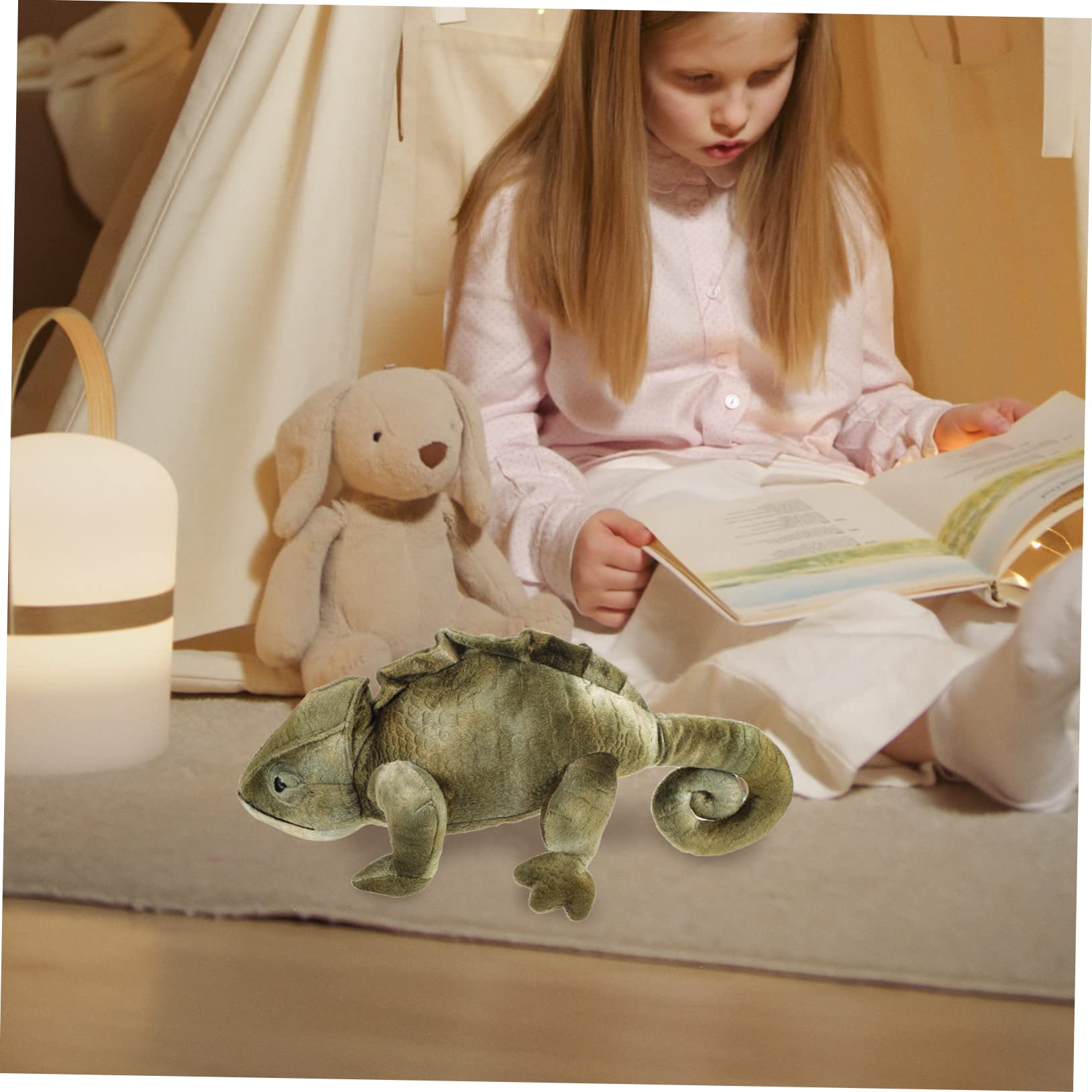 Juguete de Peluche Lagarto Camaleón Verde 1 Pieza de Felpa