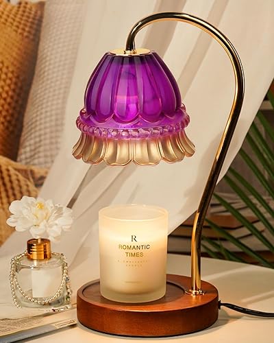 Miniatura 27 de Lámpara Calentadora de Velas con Forma de Flor con Temporizador, Calentador de Lámpara de Vela Regulable, Regalo de Navidad y Cumpleaños