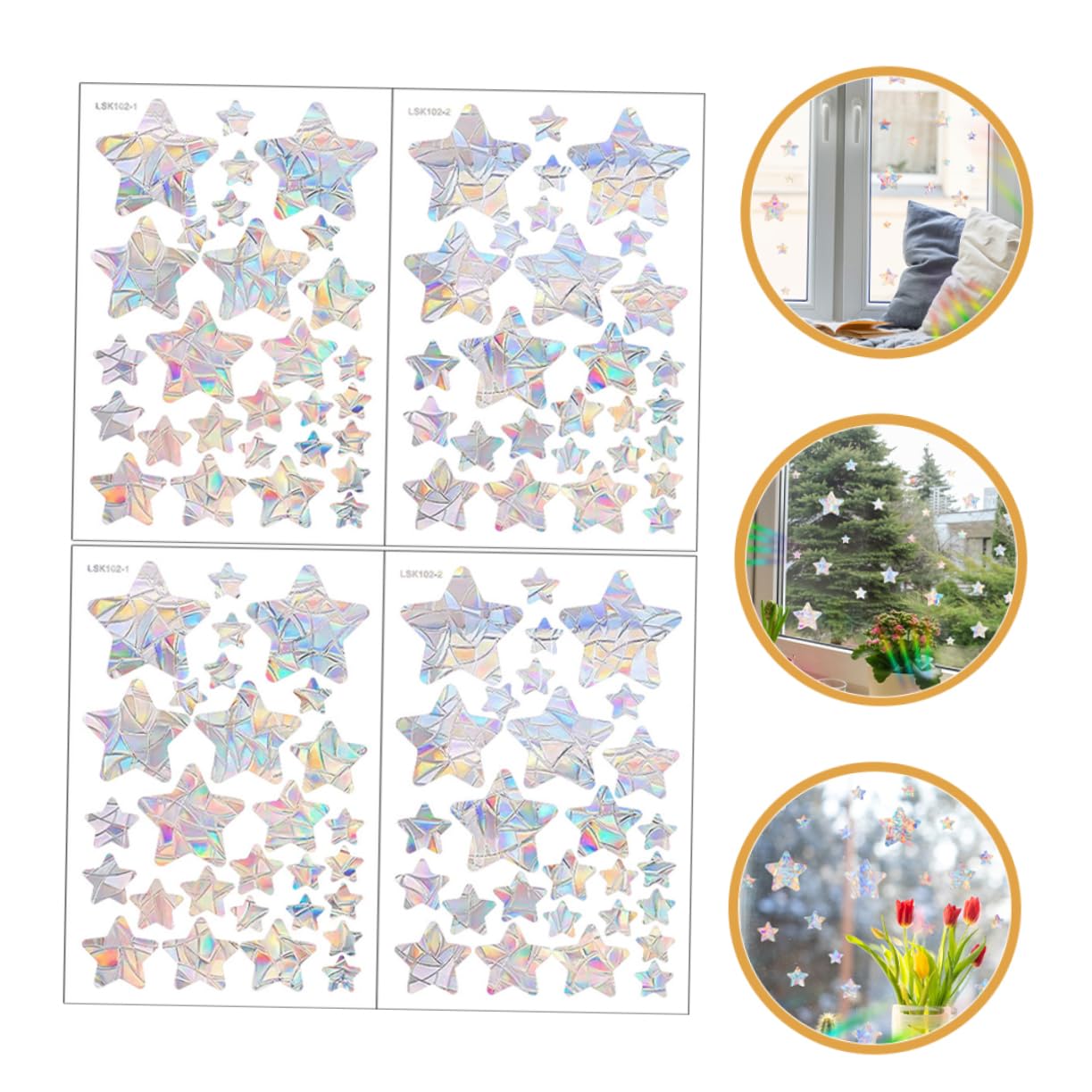Ciieeo 10juegos Calcomanías De Ventana Anti-colisión Diseño De Estrellas De Pegatinas Para Protección De Aves y Decoración De Interiores