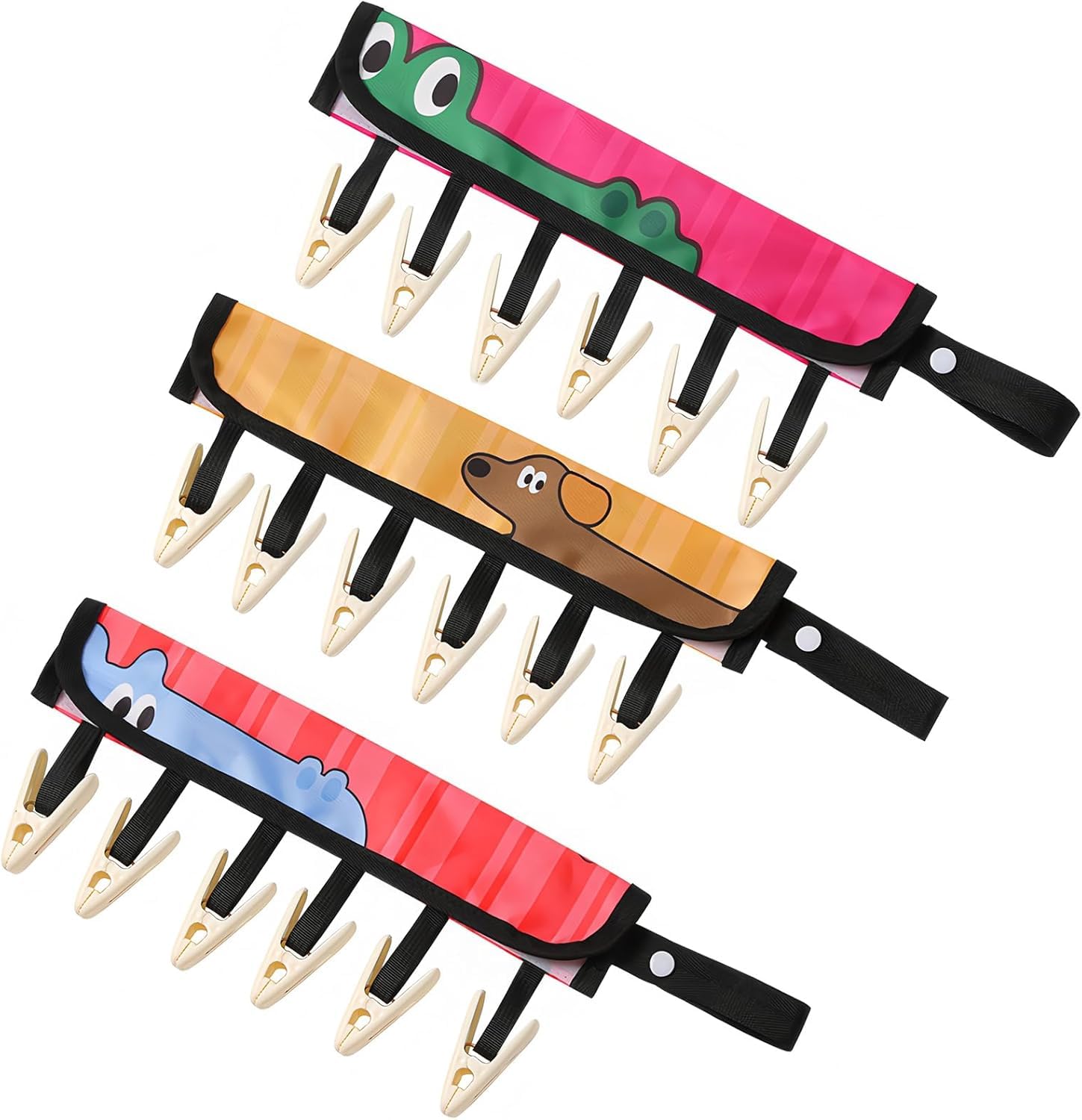 powomuge Travel Hanger Clips, Cruise Ship Essentials Portable Folding Clothes Hanger Clips Towel Drying Rack Sock Dock Swimsuit Drying Rack Hanger with 6 Clips Pack of 3