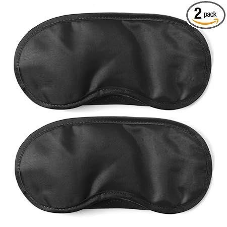 Leedwave 100% Super Smooth Black Sleeping Eye Mask [Set of 2] - Suitable For Meditation, Travelling, Sleeping For Men and Women