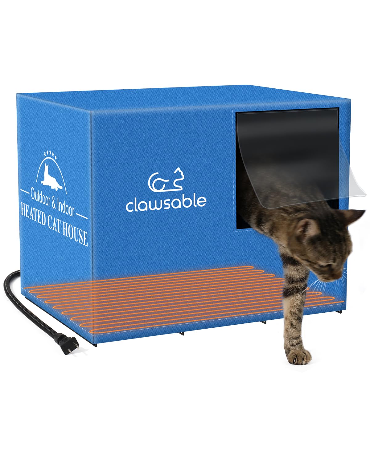 Amazon.com : EEKKII Large Size Heated Cat House for Outdoor Cats in Winter,  Elevated u0026 Weatherproof, Cat Shelter with Cat Heating Pad Bed, Outdoor Warm  House for Feral Barn Cat Puppy :