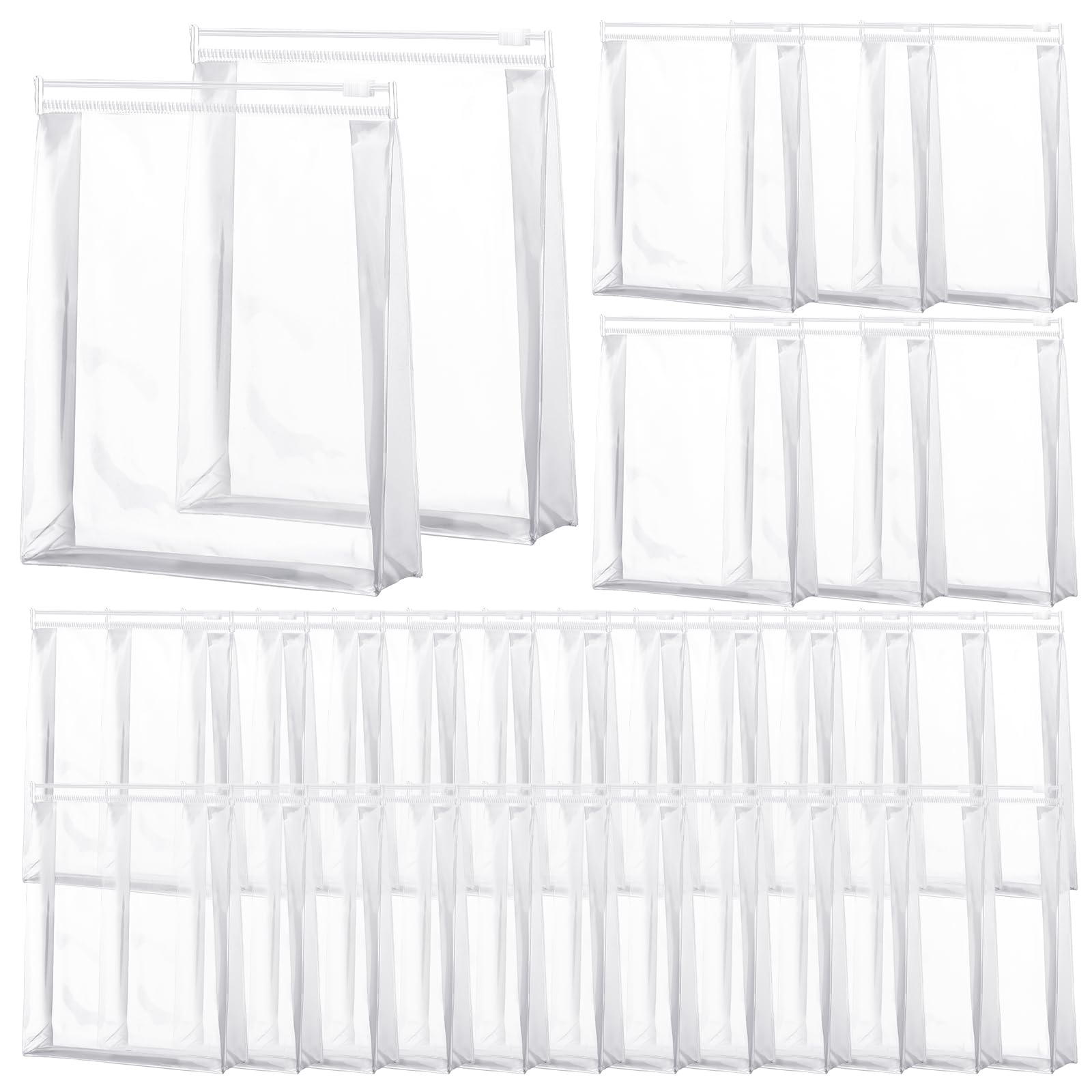 Xuniea 50 Pieces Mini Clear Makeup Bag Organizer Pouches Small PVC Waterproof Makeup Bag Plastic Cosmetic Organizer Bag with Zipper for Women Men Travel Vacation (Transparent,5 x 7 x 2 in)