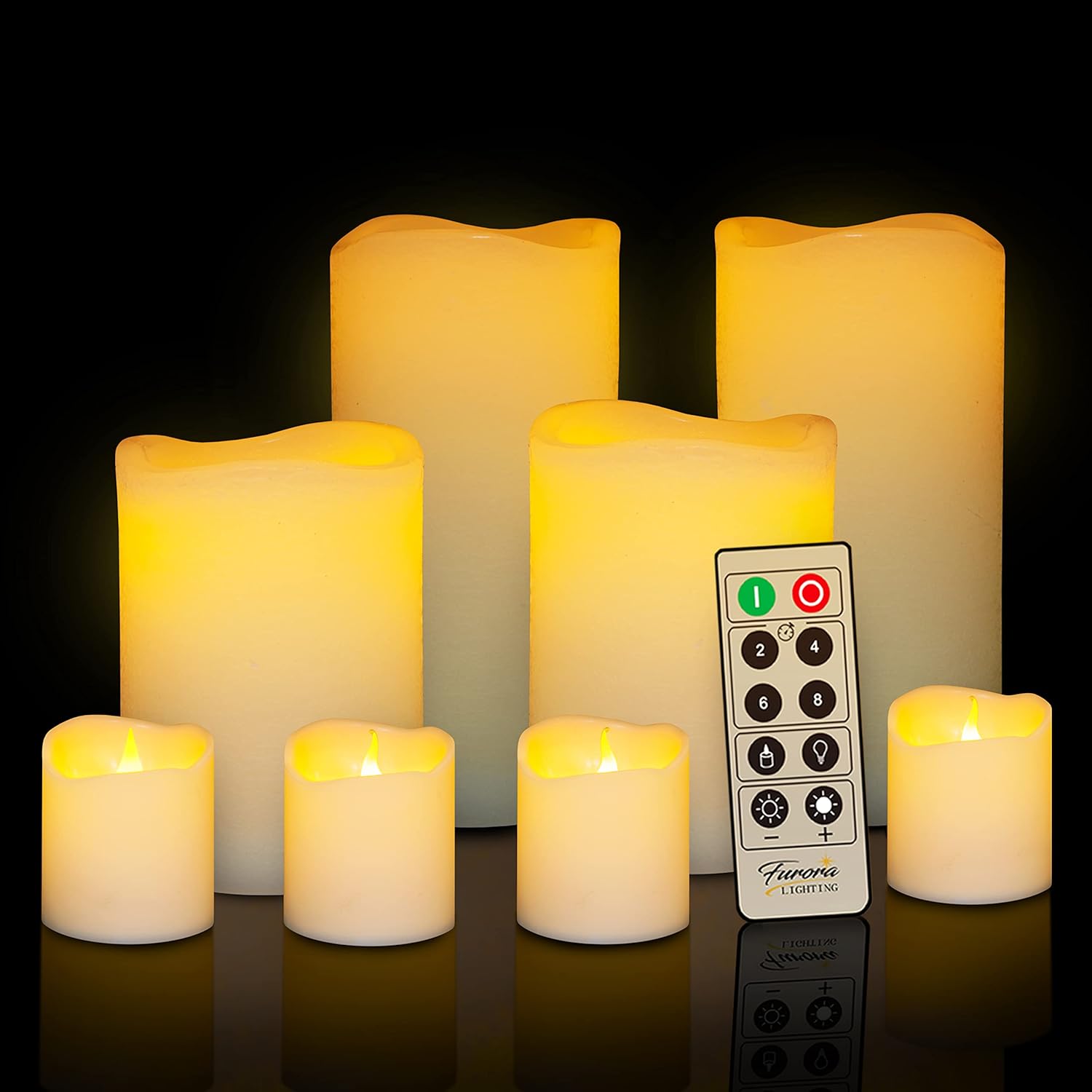 Furora LIGHTING LED Flameless Candles with Remote Battery