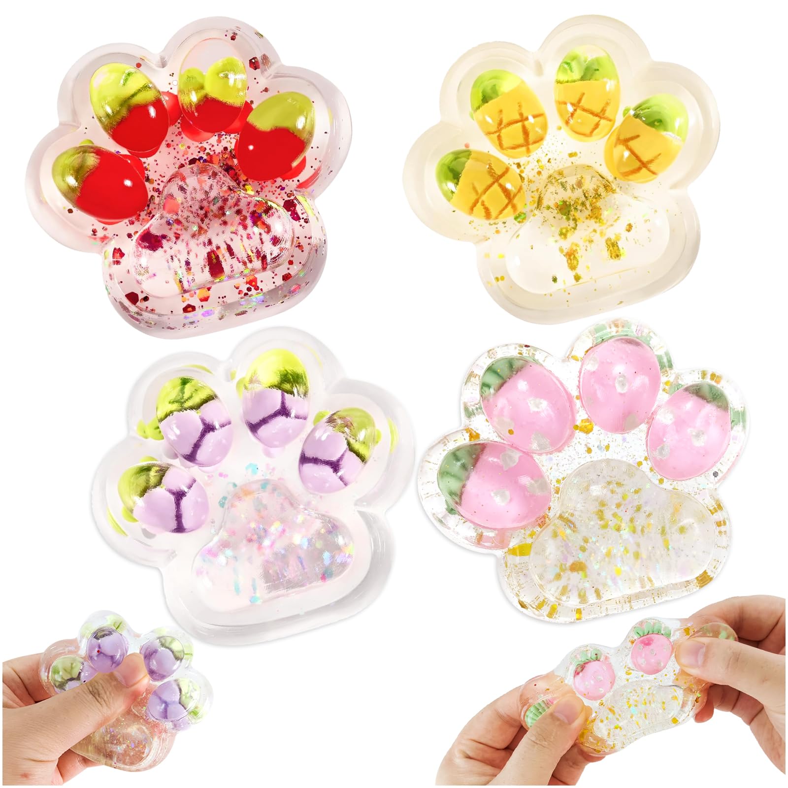 4 Pcs Cat Paw Squishy