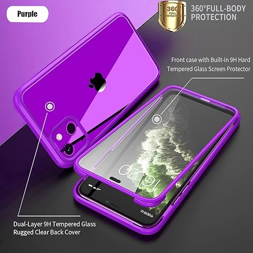 Miniatura 86 de UBUNU Funda para iPhone 14 Pro Max con protector de pantalla [vidrio templado 9H integrado], protección de cuerpo completo 360 de doble capa