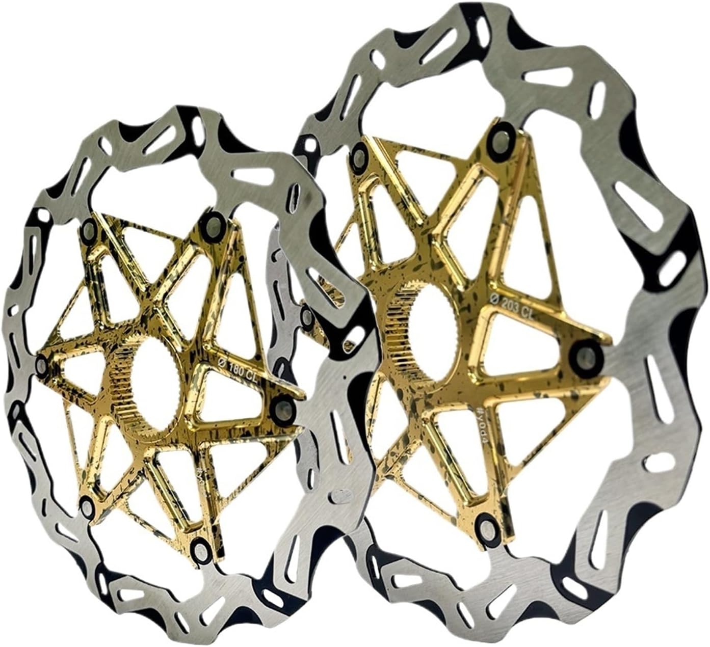 Compatible for YOD4 6-Hole & Center Lock Bicycle Brake Rotor 160mm 180mm 203mm 1.95mm MTB Road Bike(160mm 180mm mixed)