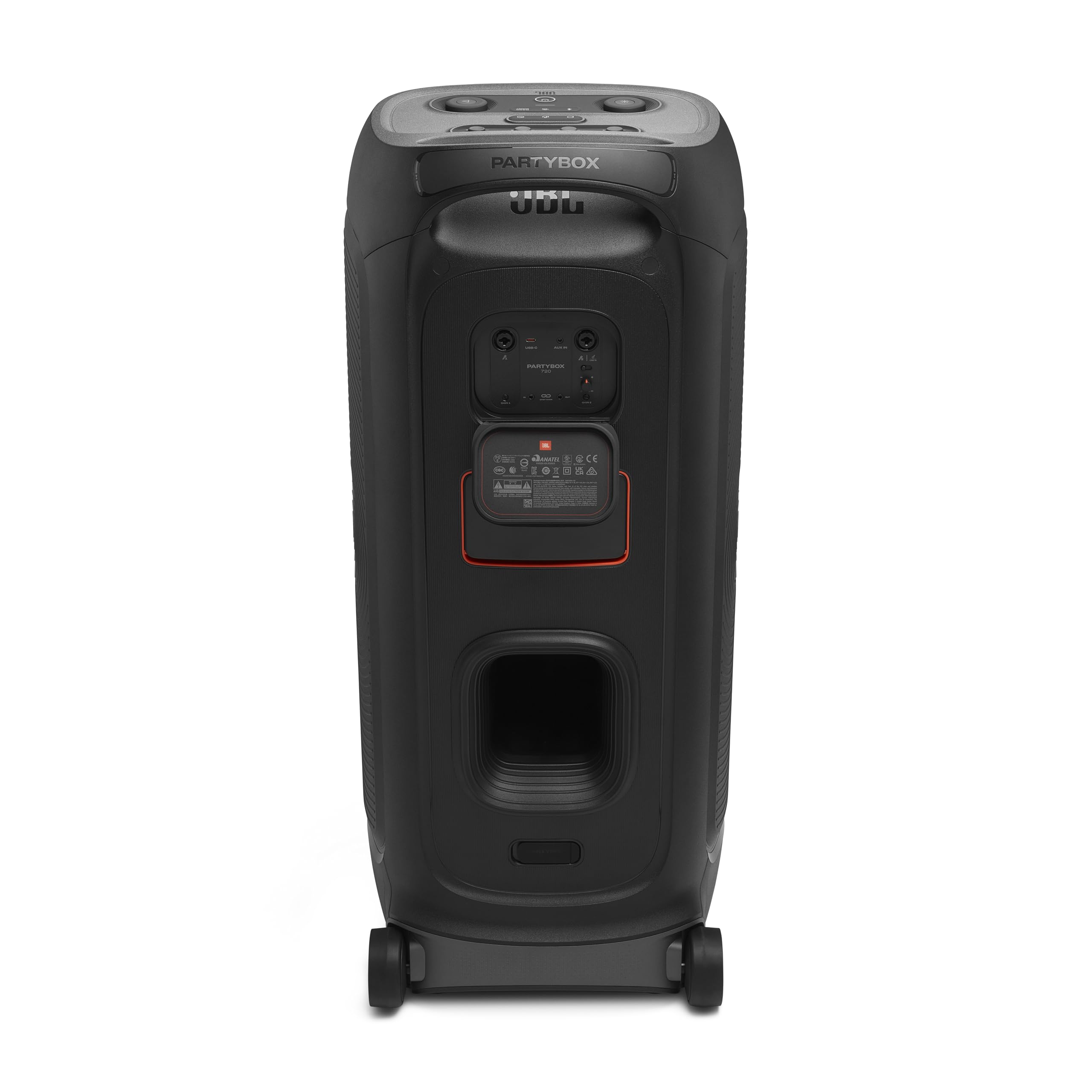 JBL PartyBox 720 - Loudest Battery-Powered Party Speaker with Superior Pro Sound and a Futuristic lightshow, Up to 15 Hours Playtime & IPX4 Splash Proof (Black)