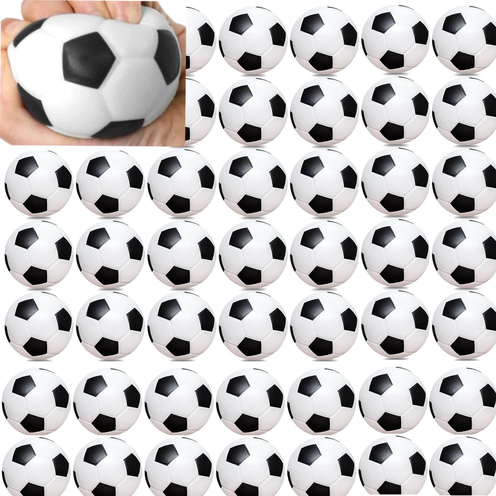 5-100 Stück Mini Fußball,6cm Mini Schaumstoffbälle Kinder,Perfekte Party Geschenke, Fußball Stressbälle,Linderung von Angst, Antistressball für Kinder und Erwachsene Fußball Party