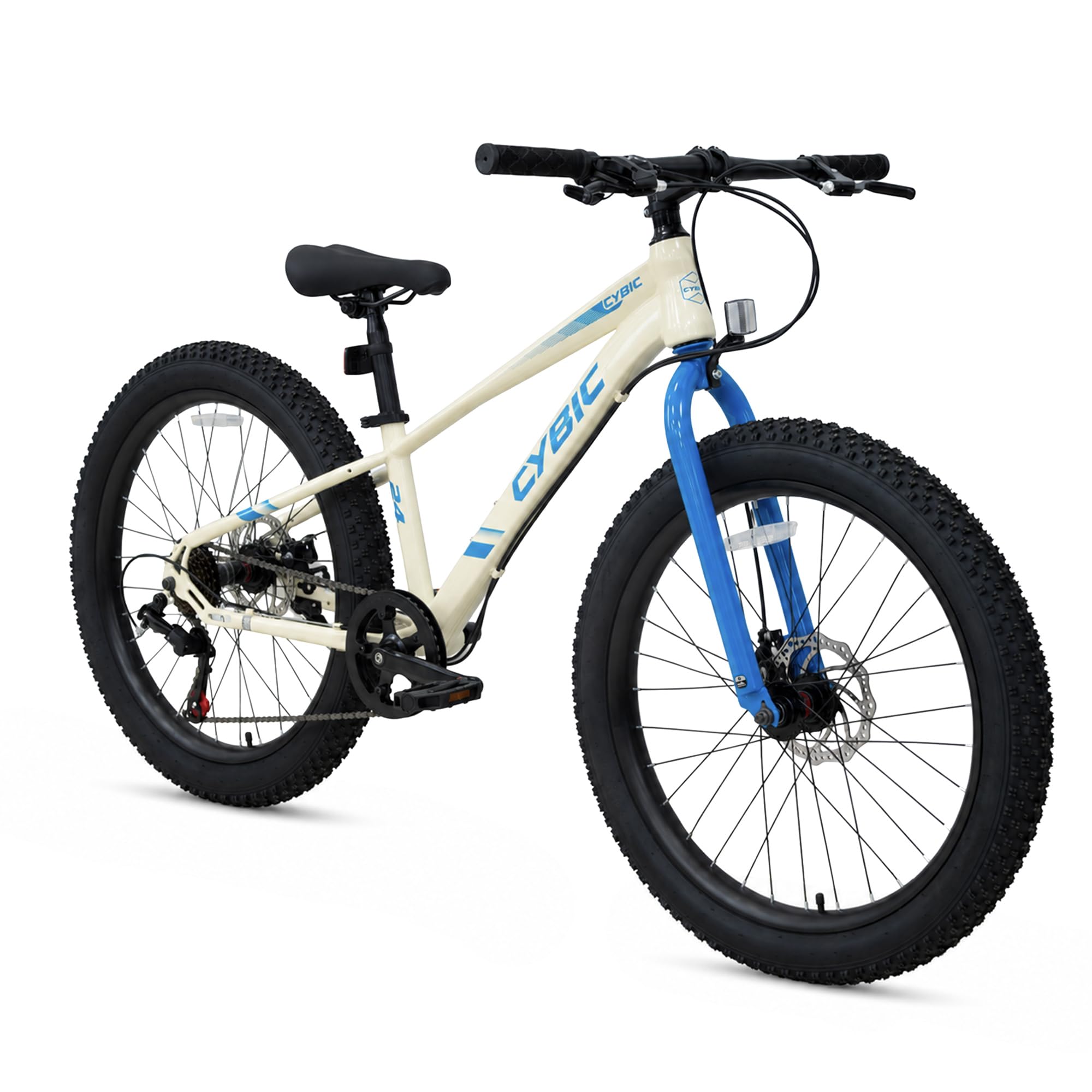 CYBIC 24" Fat Tire Bike for Kids Ages 8-15 - 7-Speed Disc Brake | High-carbon steel frame, 24x3.0 knobby tires for beach snow & mountain.CPSC compliant, fits 4'7"-5'5" riders