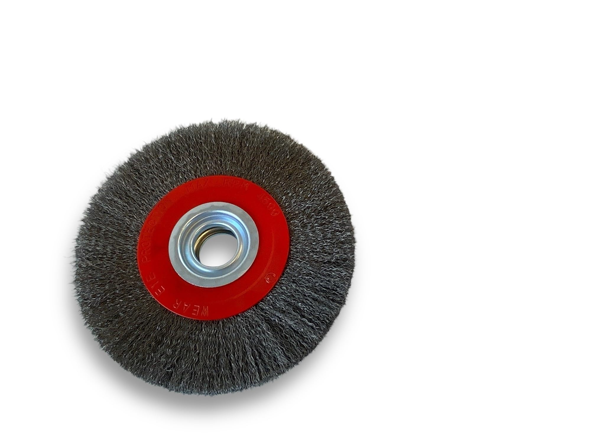 Brosse circulaire ACIER | Ø 200 mm | Epaisseur 3 rangs | Fil souple 0.20 mm ondulé | Alésage 32 mm + réducteur bague 25/22/20/16/12 mm | Touret meuleuse affûteuse ponceuse | Kibros 238203AV