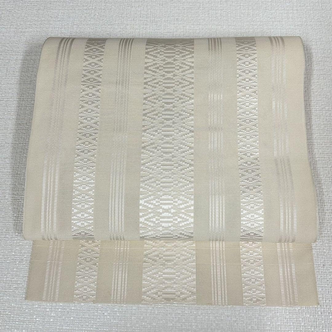 Amazon.co.jp: 名古屋帯 紗 本場筑前博多織 白 名古屋仕立て 全長365幅  