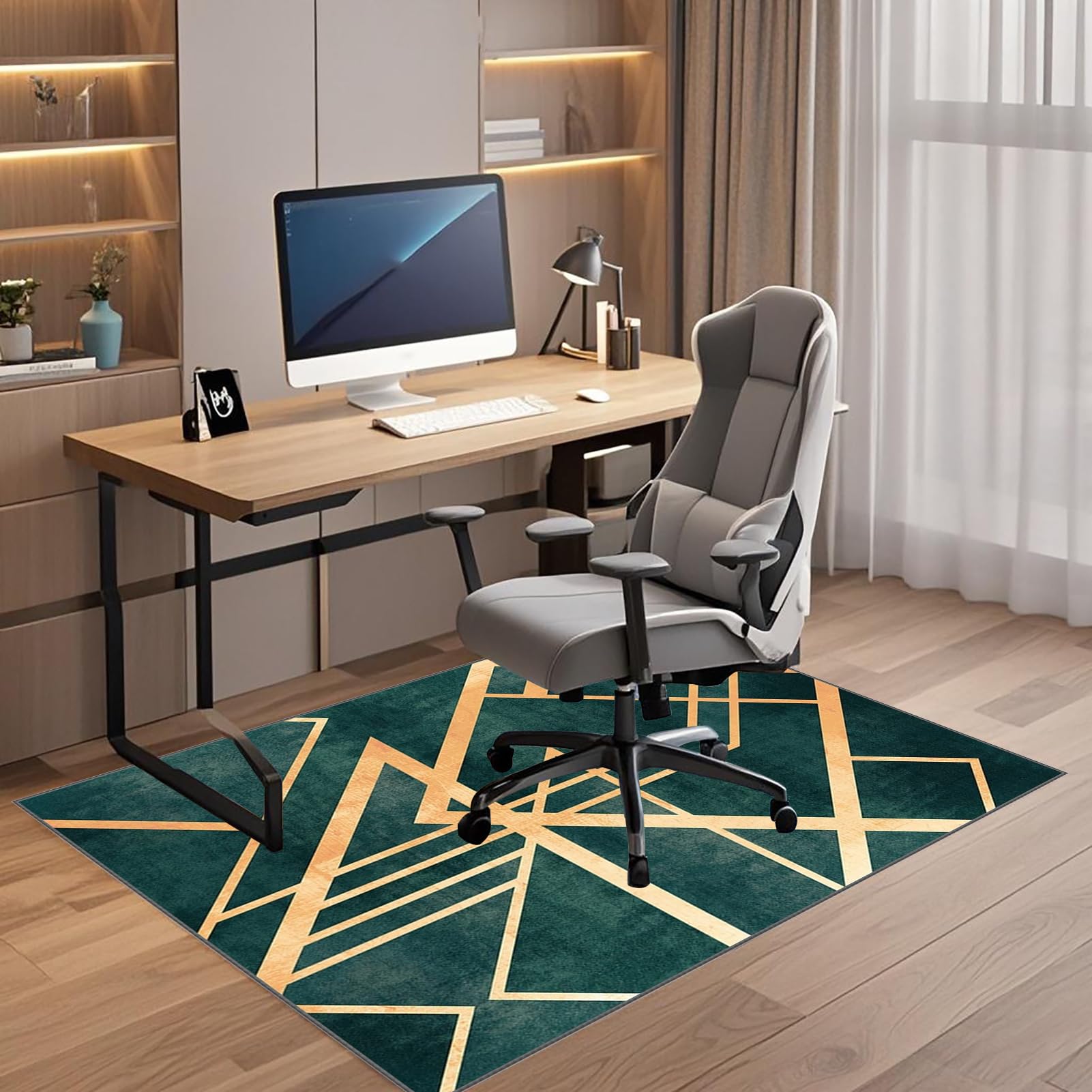 Bürostuhl Unterlage, Gamer Teppich, Schutzmatte und Schreibtischstuhl Unterlage, Gaming Stuhl Unterlage Bodenschutzmatte für Hartböden, Bürostuhl Matte für harte böden parkett rollstühle 150 x 180 cm