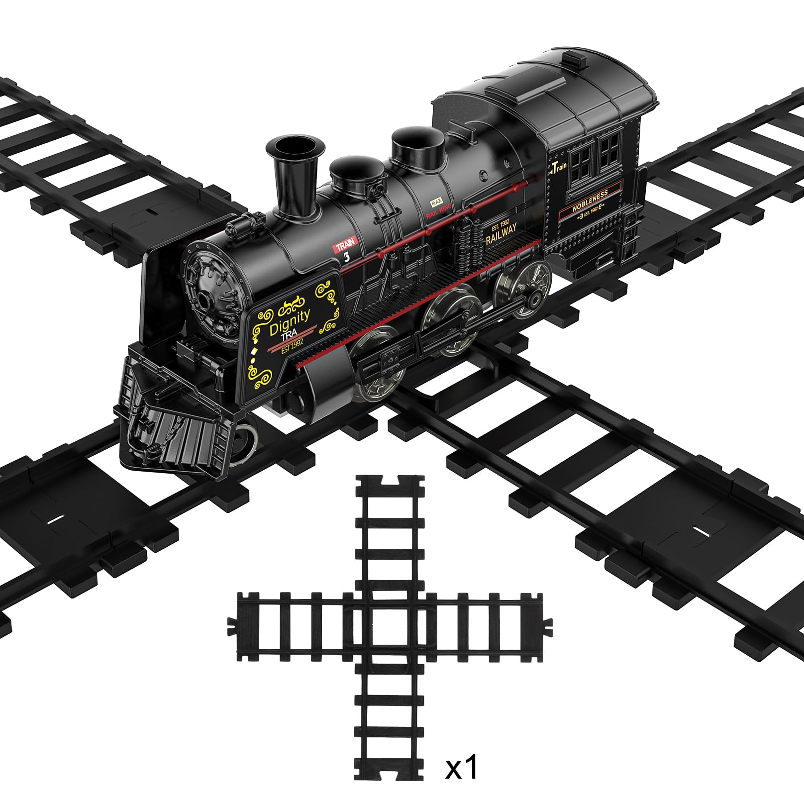 Hot Bee1 Pcs Train Tracks Accessories Cross Train Track Railroad Building Toy Railway Rail for Hot Bee 30 Series Alloy Train Set, Gifts for 3 4 5 6 7 8+ Year Old Kids (Size:5CM/1.96IN)