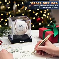 Vista 7 de JupDec Estuche de exhibición de béisbol, soporte de béisbol de acrílico transparente con forma de cubo y base duradera, caja de soporte