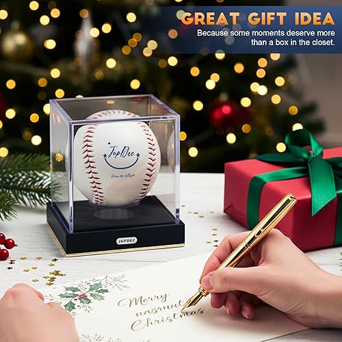 Miniatura 7 de JupDec Estuche de exhibición de béisbol, soporte de béisbol de acrílico transparente con forma de cubo y base duradera, caja de soporte