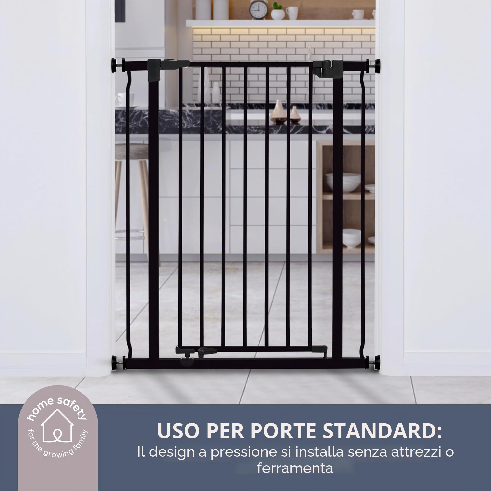Dreambaby Cancelletto di sicurezza Liberty extra-alto (75-82cm), nero
