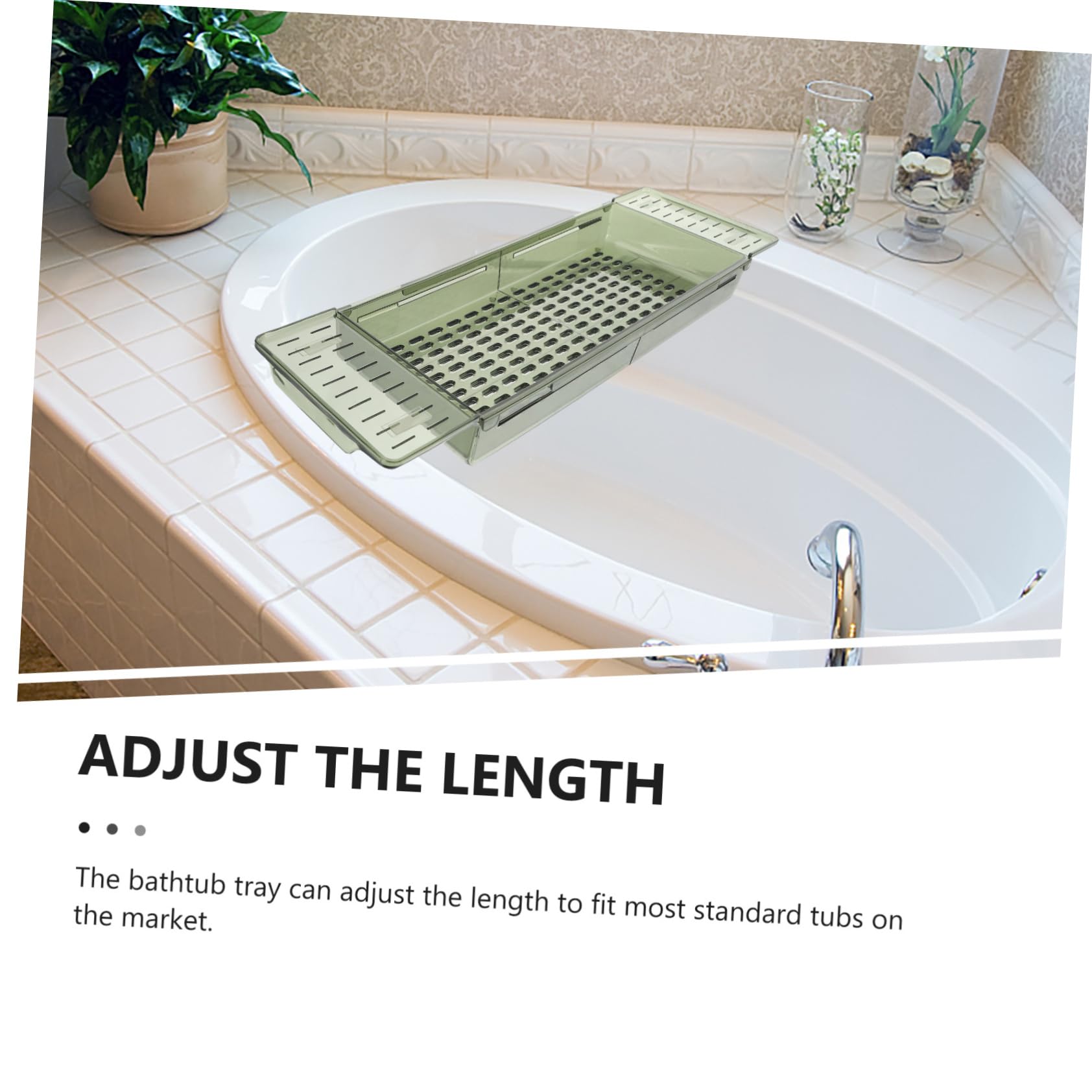 MAGICLULU Vassoio Regolabile Per Vasca Da Bagno Con Design Antiscivolo Accessorio Per Relax e Benessere Con Supporto Per Tablet e Libri Realizzato Materiale Pet Sicuro e Durevole Adatto