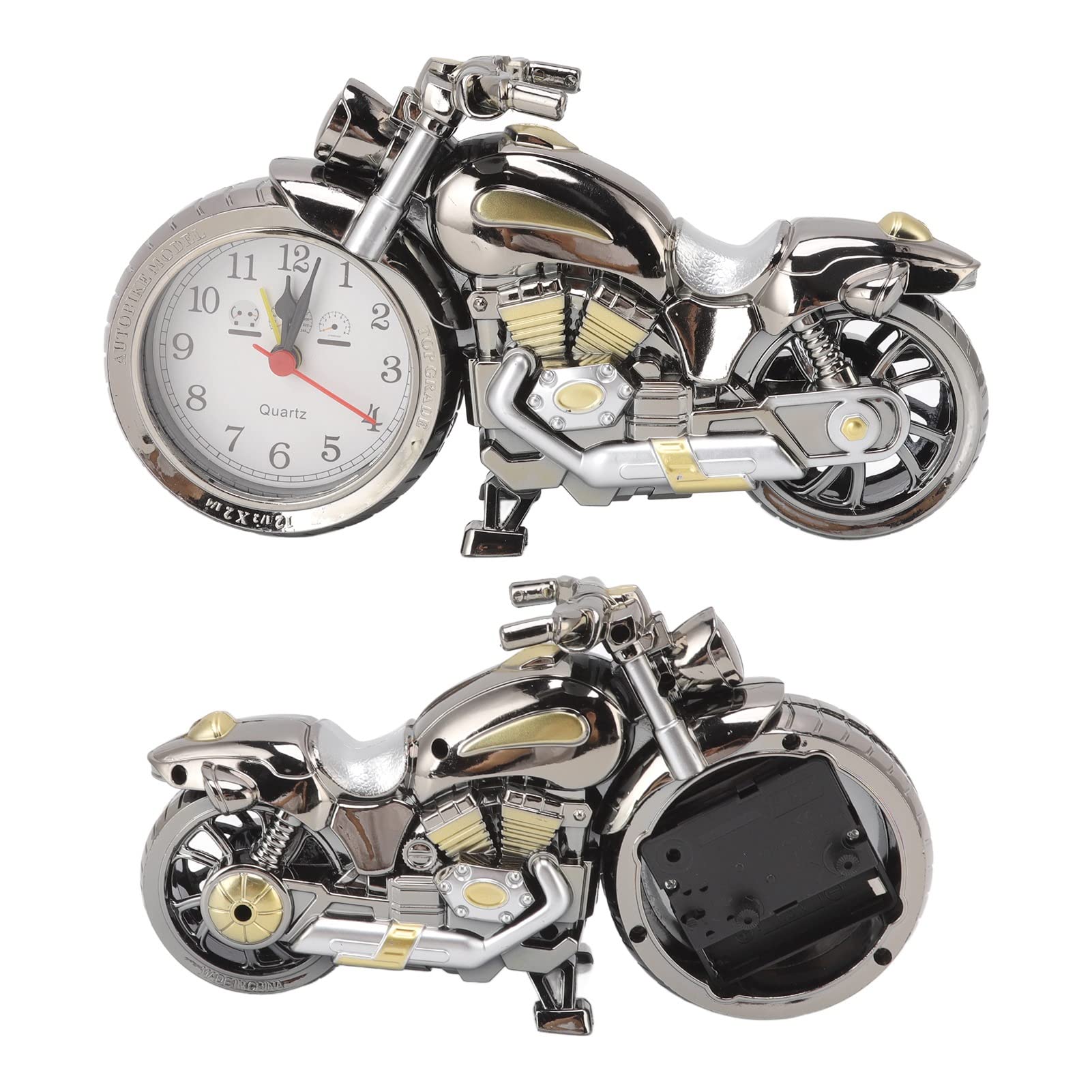 Budzik Motocyklowy w Stylu Retro, Symulacja Rocznika Model Motocykla Budzik, Motocykl Sportowy Wyjątkowy dla Miłośników Motoryzacji Dzieci Chłopcy Mężczyźni (168A Ciemne