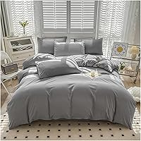 Vista 11 de Cama, Queen/L Negro Color Sólido Algodón Funda Nórdica Funda Nórdica