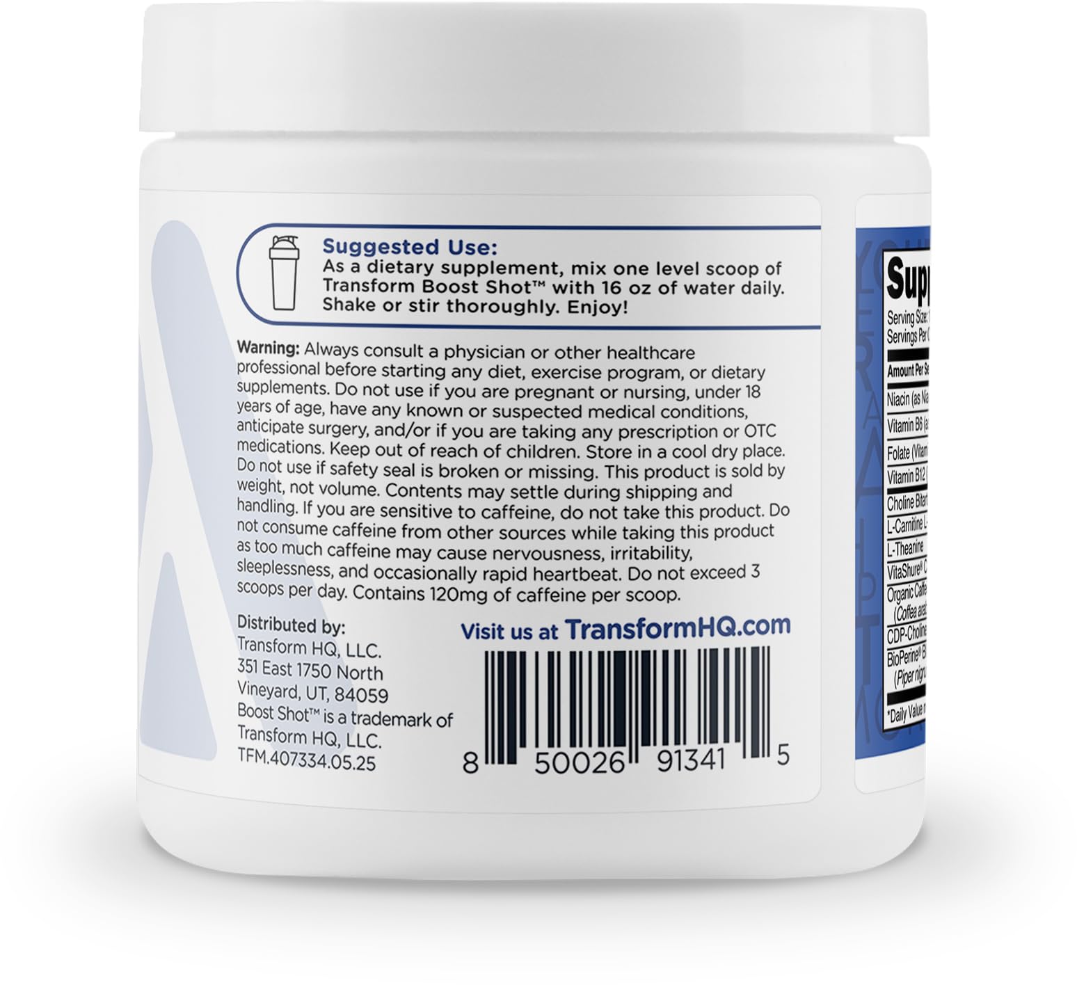 TransformHQ Energy & Focus Powder (Blue Raspberry) 28 Servings, Gluten-Free — Amazon image 3