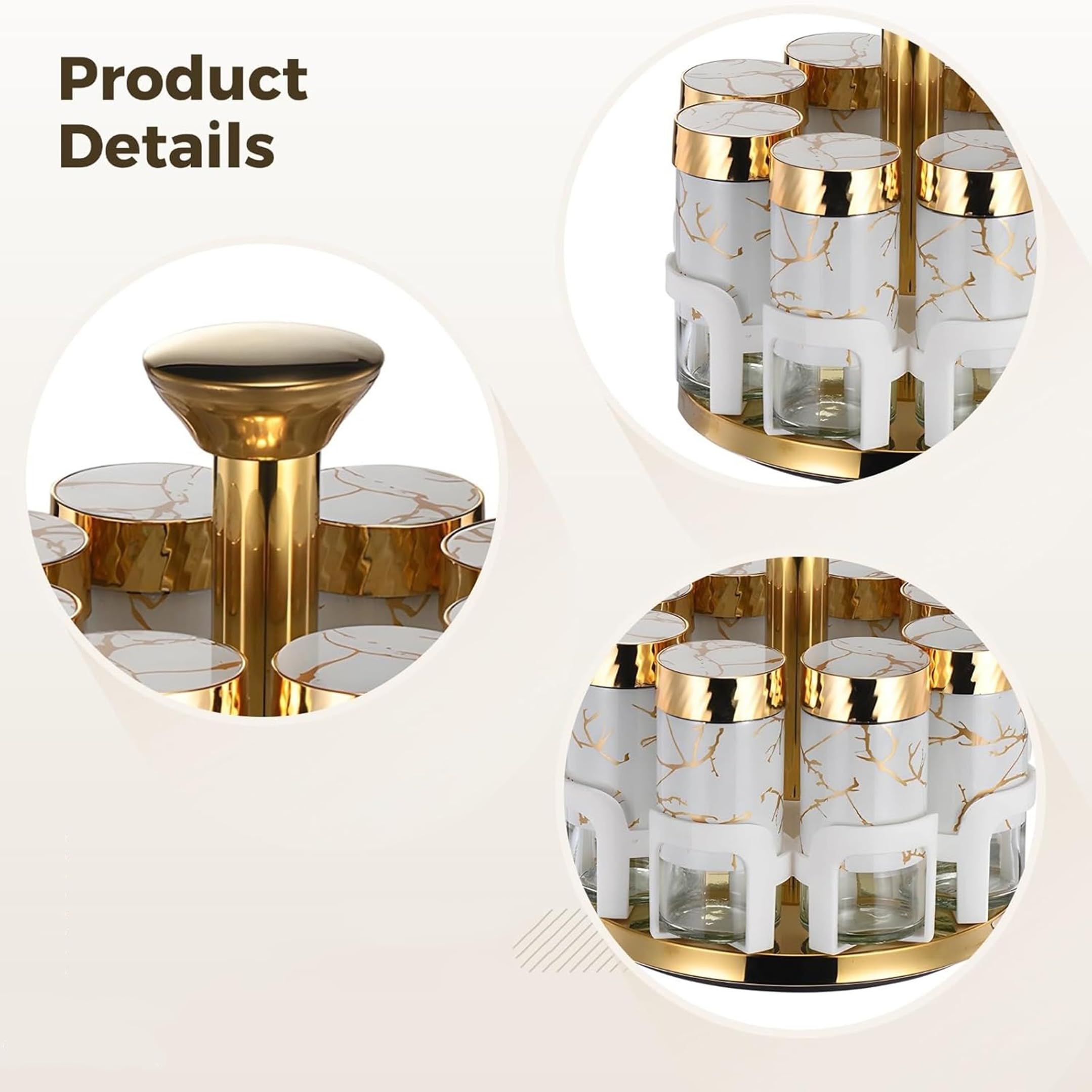 Estante giratorio para condimentos con botellas de 8 segundos, dispensador poroso para un uso fácil de cocina, torre Stora para especias, perfecto para cocinar en casa y preparar comidas