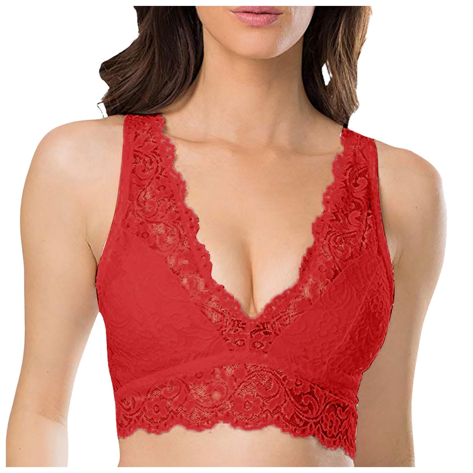 2025 - Reggiseno sexy in pizzo da donna, senza ferretto sul retro Offerte lampo