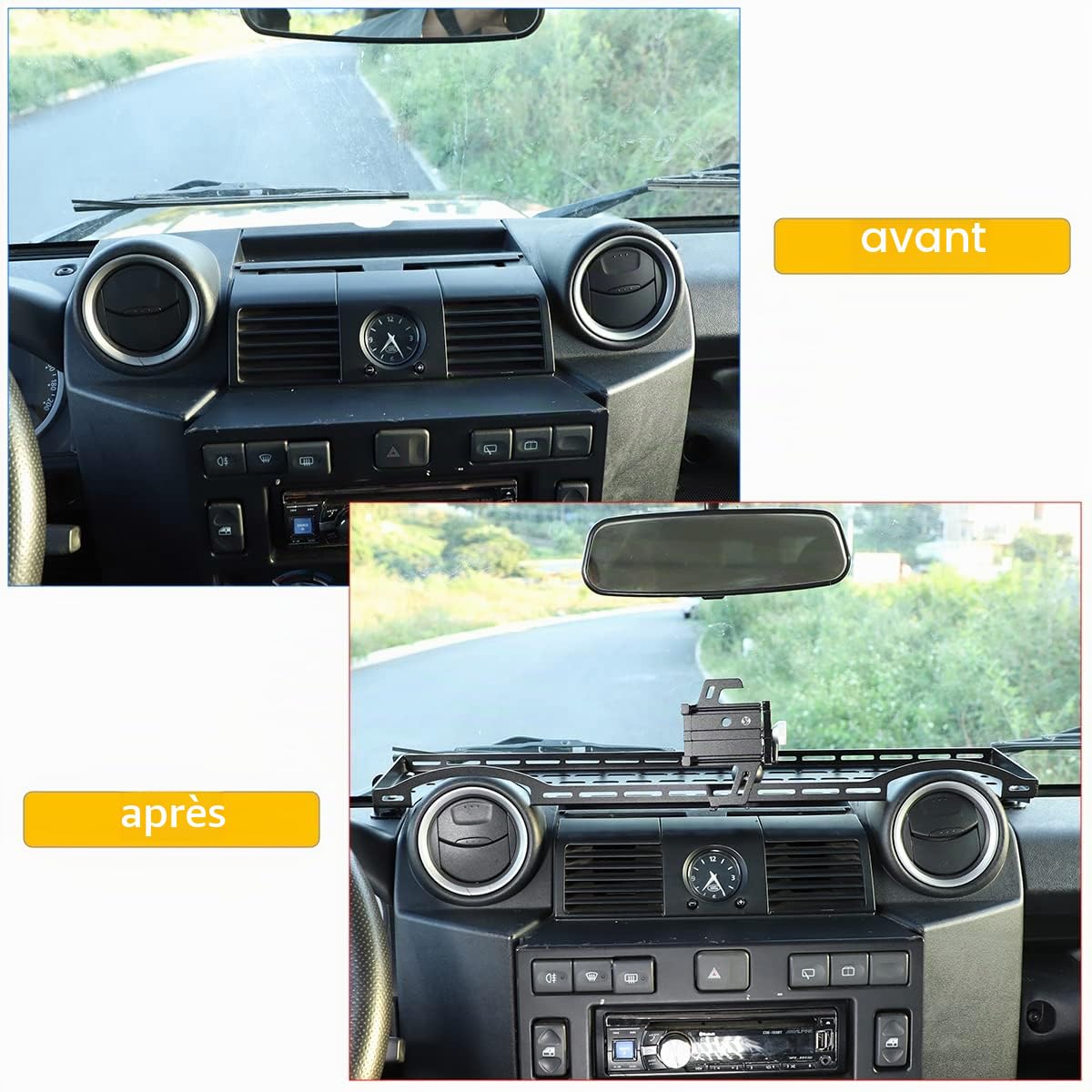 Support de téléphone et GPS pour voiture, boîte de rangement pour console centrale, tableau de bord pour Land Rover Defender 90 110 2004-2019