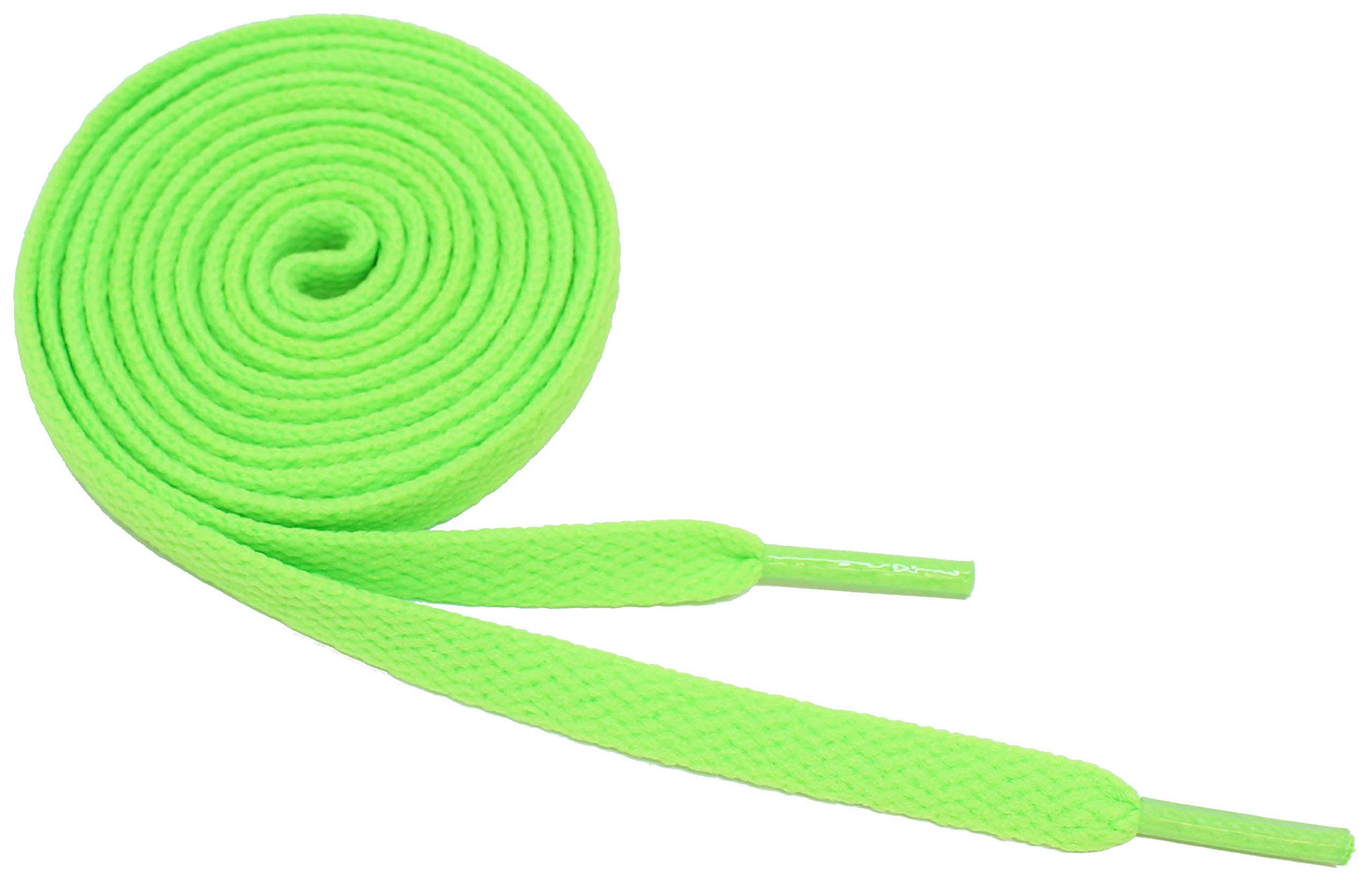 BCB WearFlat Shoelaces 5/16" Wide Solid Color Strings for Athletic Sneakers Boots & Shoes - 27"-72" Length Shoe Laces