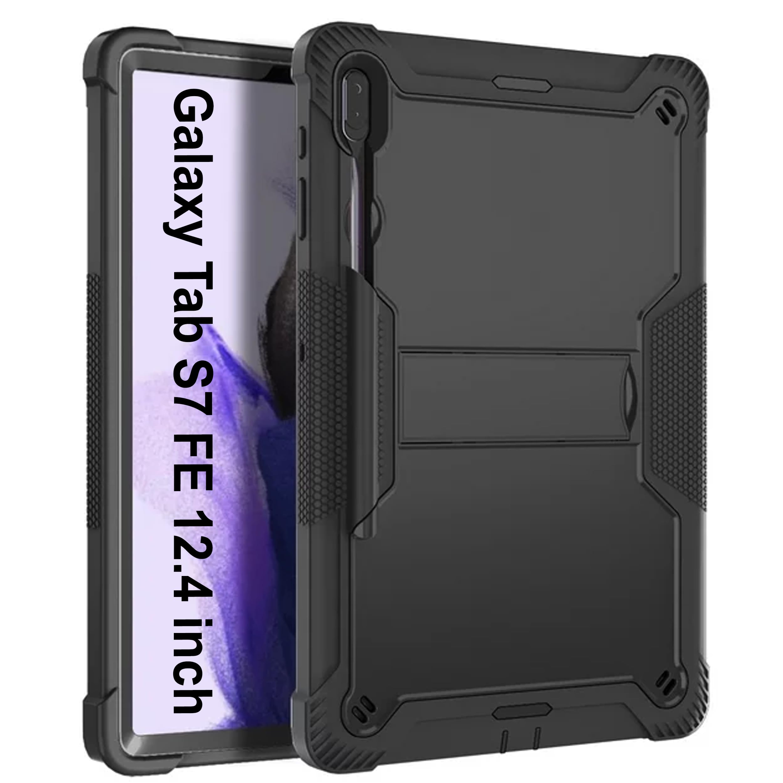 TGK Slim Heavy Duty Shockproof Protection Kickstand Hybrid Case Cover for Samsung Galaxy Tab S7 FE 12.4 inch Black (B0D295J7LT) Amazon Price History, Amazon Price Tracker