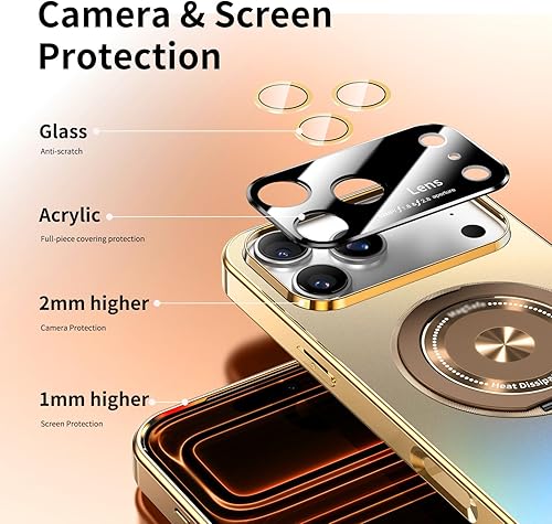Miniatura 5 de Funda para iPhone 17 Pro Max con soporte magnético giratorio cubierta de cámara integrada compatible con MagSafe Funda delgada de protección a