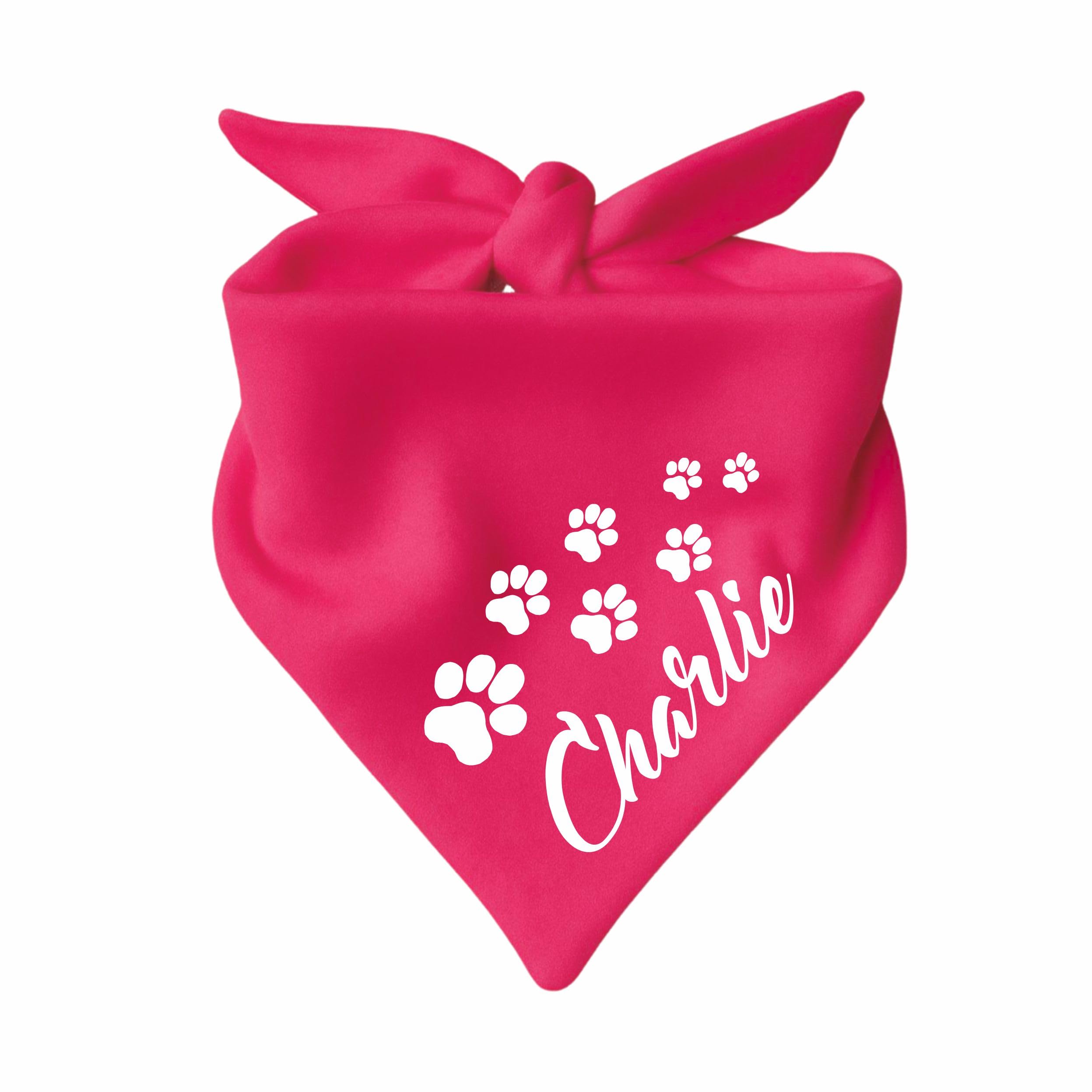 Hunde Dreiecks Halstuch (Fb: pink) (Gr. 1 (55 cm)) Name des Hundes