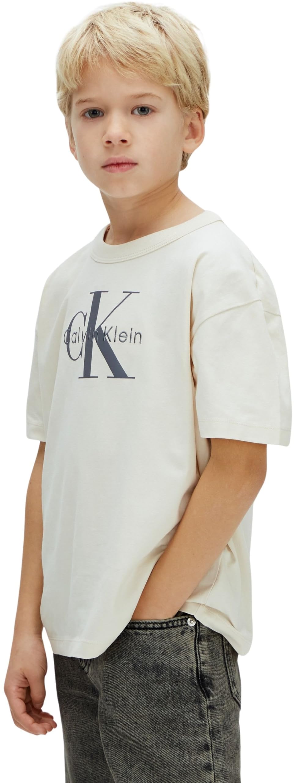 Calvin Klein Jungen Light Monologo S/S T-Shirt Ib0ib02610 S/S T-Shirt (1er Pack)