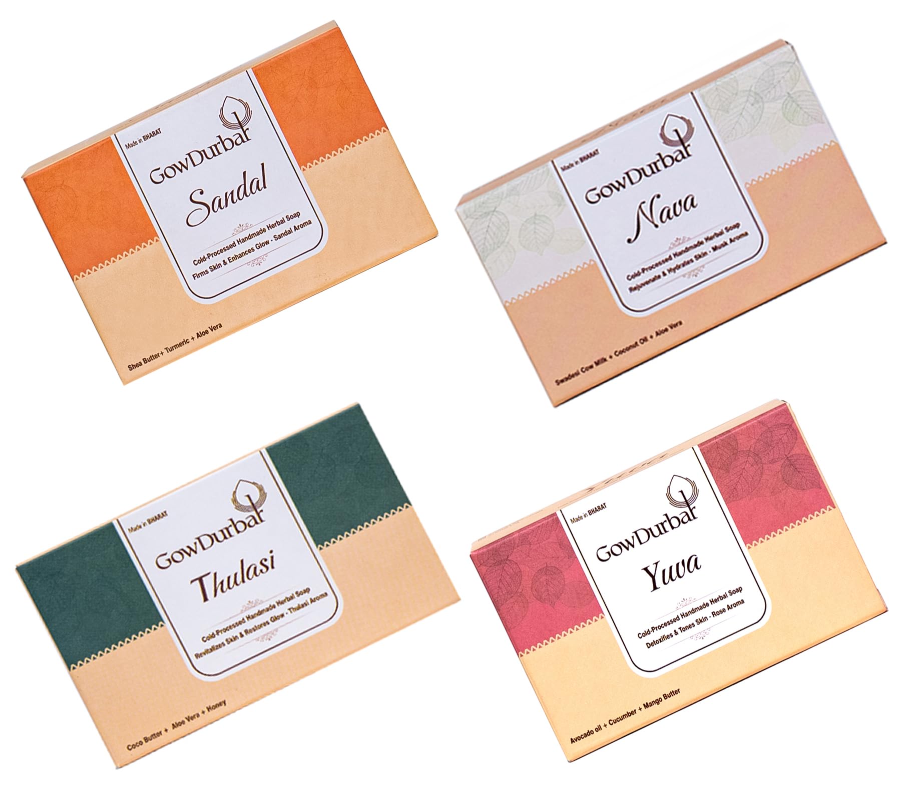 Gowdurbar Yuva | Nava | Thulasi | Sanddal – Cold Processed Handmade Herbal Soap | 100% Ayurvedic | Ancient Formula to ease acne and clean pores [Pack of 4]-picture-16