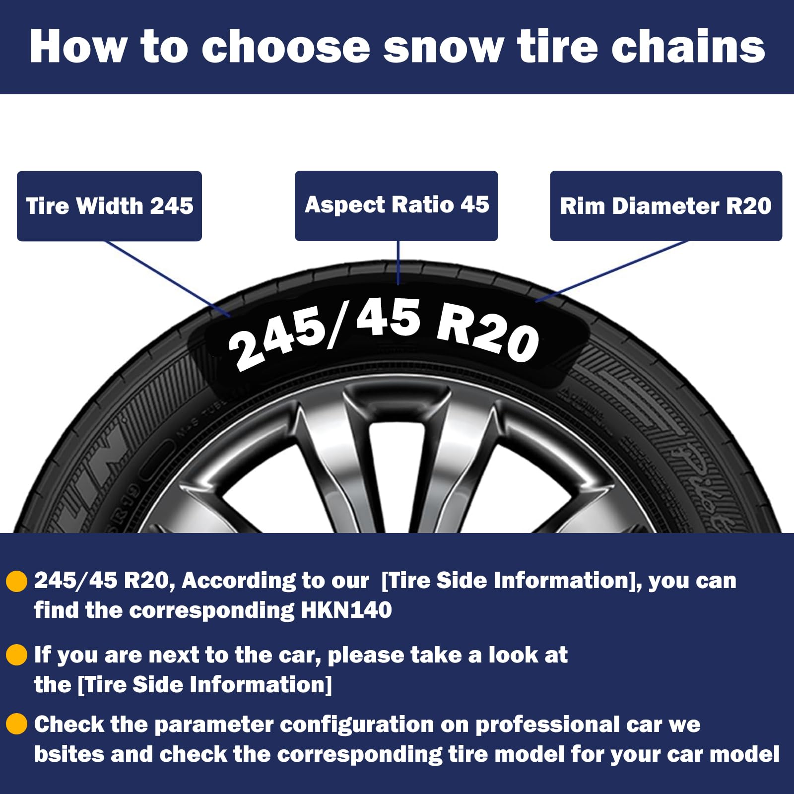 Set di 2 catene da neve per auto, pick-up o SUV, catene di trazione universali per pneumatici di emergenza, di facile installazione, HKN140