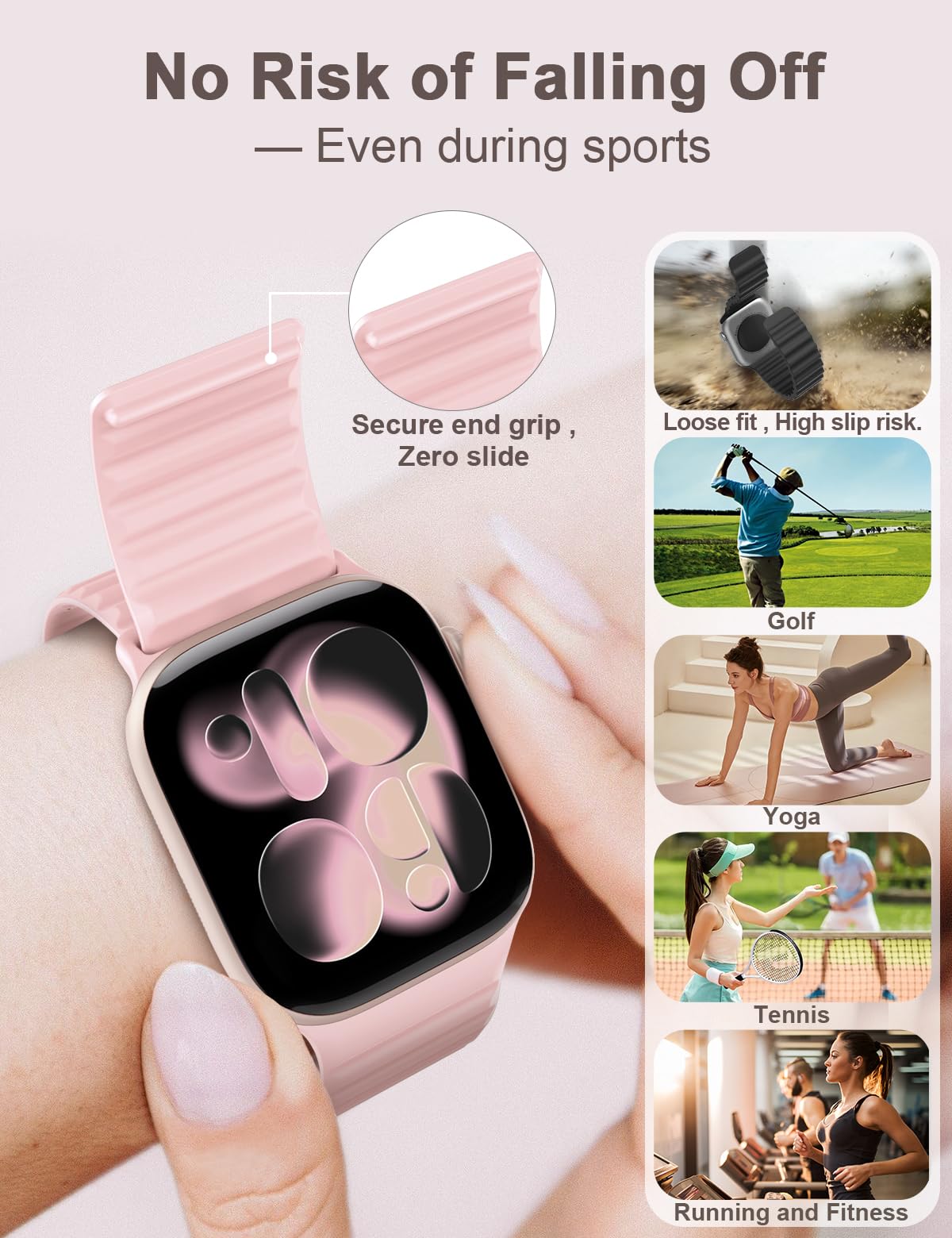 Correas deportivas de silicona magnéticas compatibles con Apple Watch Band