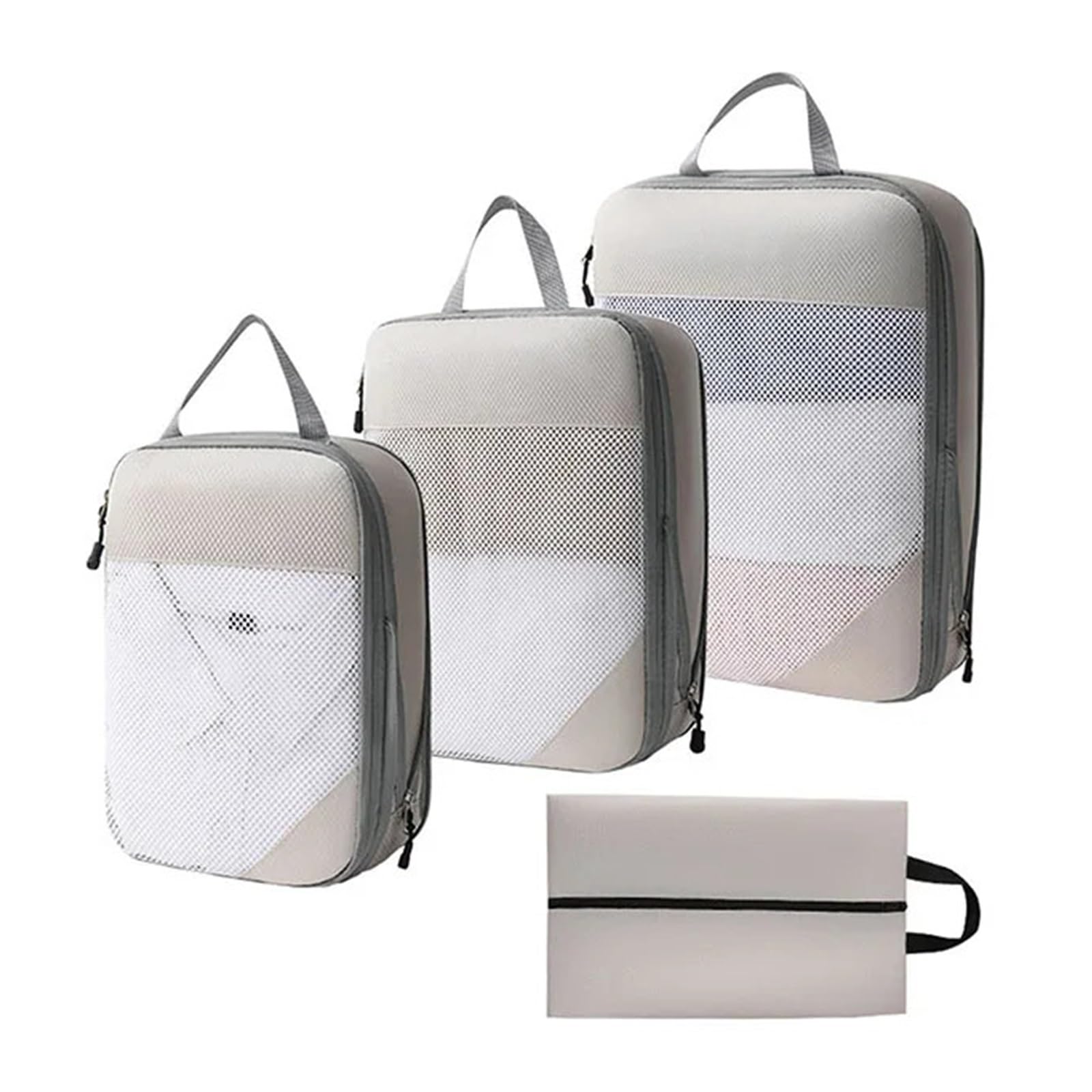 Organizer Viaggio Set da 4 pezzi di borsa viaggio portatile, impermeabile, for vestiti, scarpe e borse a cubo(Beige)