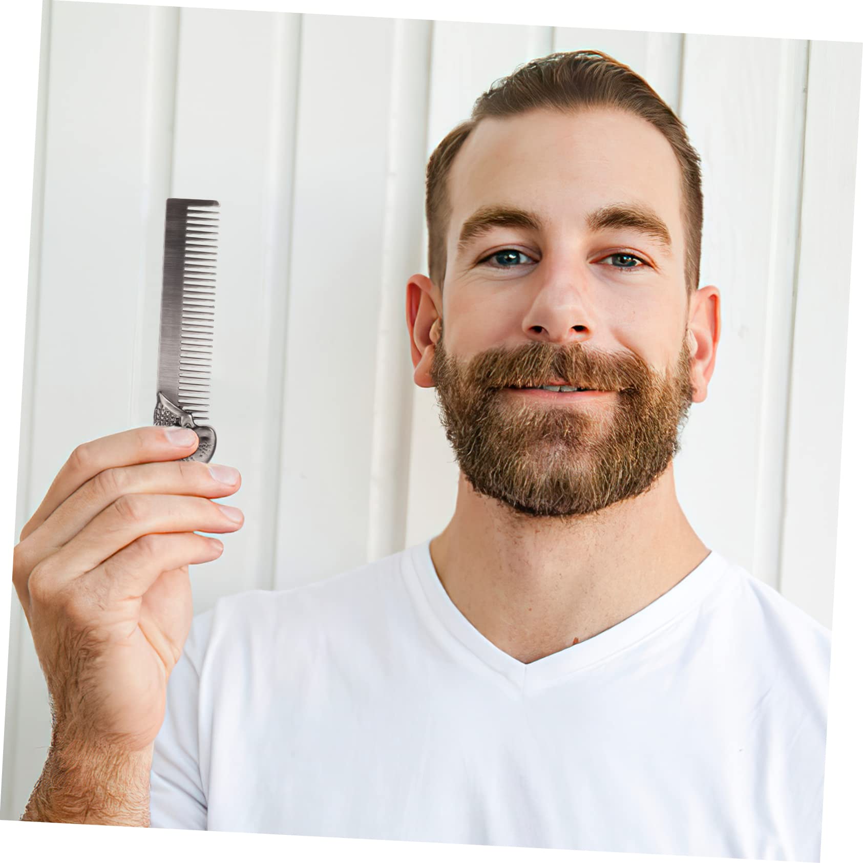 Mikinona 3 Pettini Per Barba Da Uomo Tascabili E Pieghevoli Stile Teschio Design Retrò Leggeri E Portatili Per Viaggi E Uso Domestico