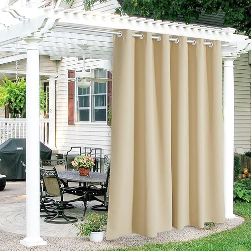 RYB HOME Outdoor Curtains for Patio Waterproof Block Sunlight Thermal