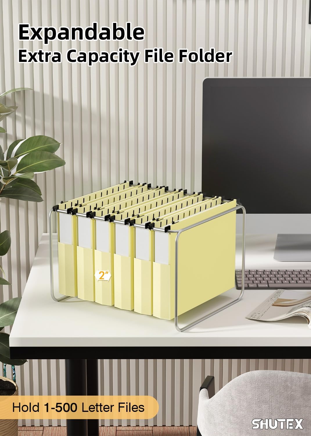 SHUTEX Extra Capacity Plastic Hanging File Folders,12 Pack Reinforced Hang Folder, Heavy Duty File Folders for Filing Cabinet for Bulk Files/Medical Charts, File Folders & Accessories(Cream Yellow)
