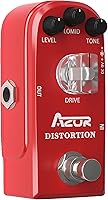 Vista 4 de AZOR Pedal de distorsión de alta ganancia para guitarra eléctrica - Circuitería analógica, carcasa de aluminio, True Bypass, compacto