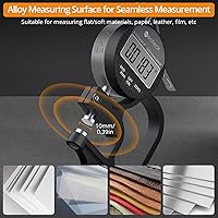 Vista 4 de Neoteck Medidor de Grosor Digital 0.5 pulgadas/12.7mm, 0.00005 pulgadas/0.001mm Pantalla LCD con Conversión Pulgadas/MM Herramienta de Medición