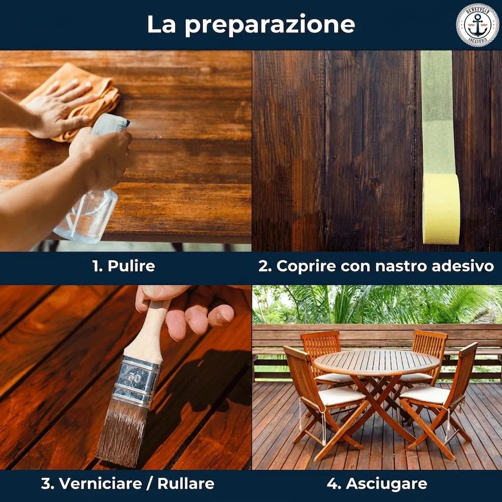 Impregnante per legno universale ESTERNO Incolore satinato & Interno trasparente particolarmente traspirante & resistente ai raggi UV (1 L) Hamburger Lack-Profi