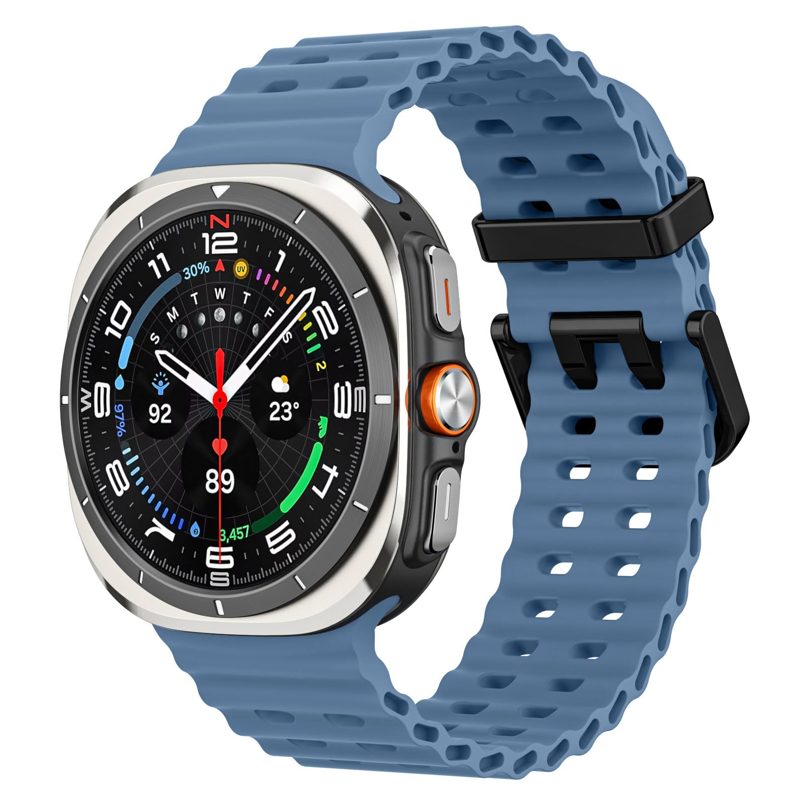 MoKo Sport Band Compatible with Samsung Galaxy Watch Ultra Band 47mm (2024) Women Men, Breathable Soft Silicone Waterproof Watch Strap Accessories for Samsung Watch Ultra Band