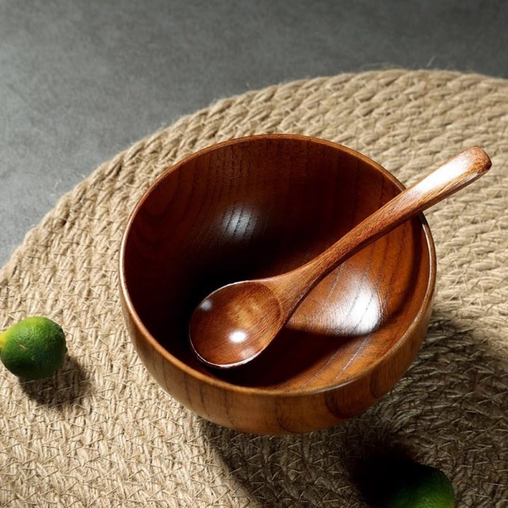 Ensemble De 1 Plateau en Bois Japonais avec Bols, Baguettes, Cuillères, Tasses Couverts Coréens Rectangulaires pour Cuisine.