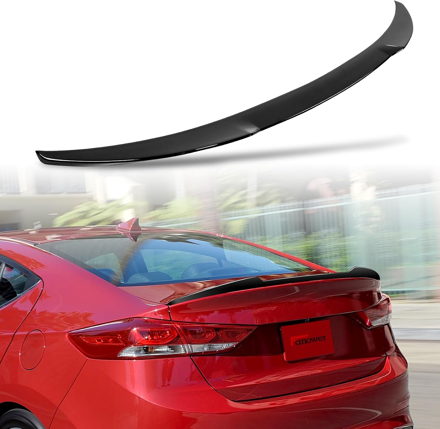 Rear Spoiler Wing Compatible with 2017-2018 for Hyundai Elantra Sedan Eco/GL/GLS/L/LE/Limited/SE/Sport 2018 for Hyundai Elantra Sedan GL SE/SEL Gloss Black Rear Trunk Spoiler