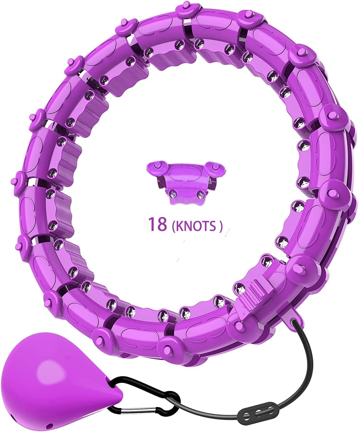 Smart Weighted Hoops, Fitness Weight Loss Hoops, Detachable Knots Adjustable Weight Auto-Spinning Ball Weight Loss