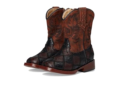 Roper Kids Bird Blocks (Toddler) Cowboy Boots Brown : 7 Toddler M, Synthetic