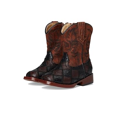 Roper Kids Bird Blocks (Toddler) Cowboy Boots Brown